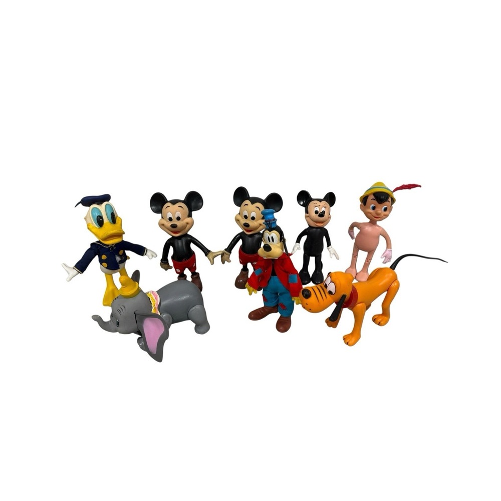 VTG R Dakin Plastic Figures Disney Minnie Mickey Goofy Dumbo Donald 1970's 8